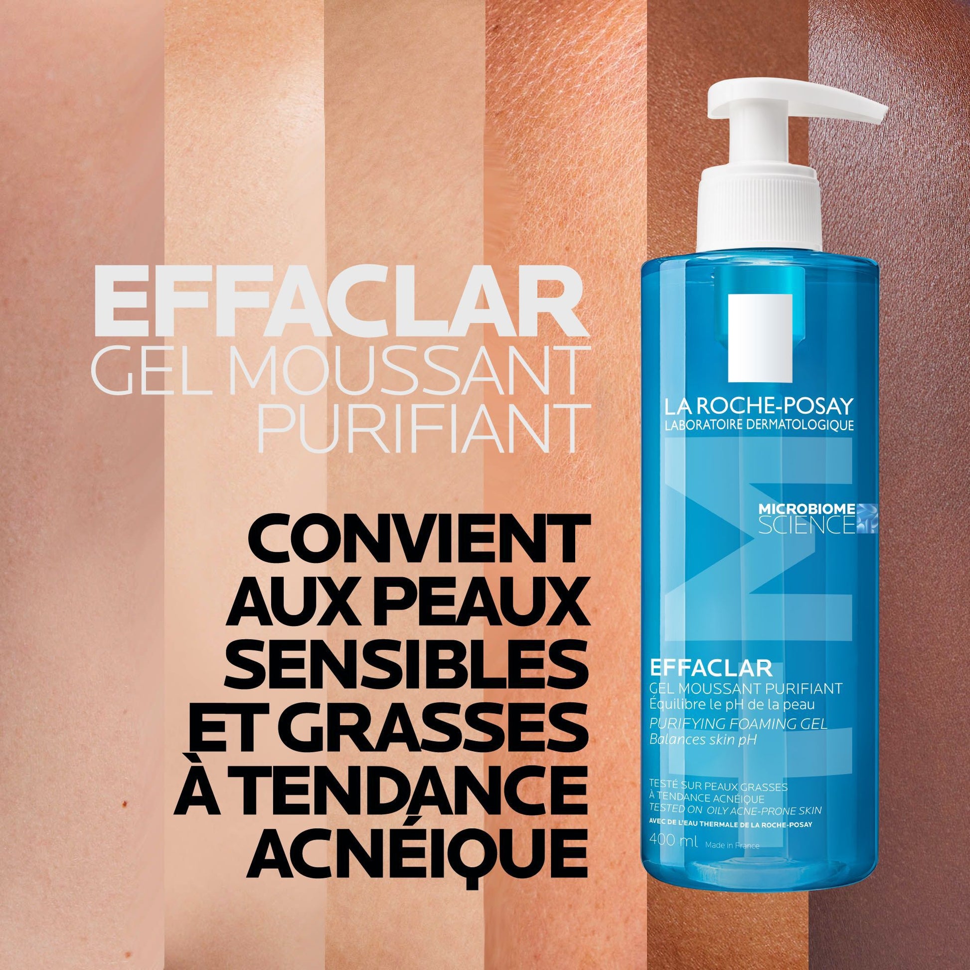 EFFACLAR GEL MOUSSANT PURIFIANT NETTOYANT PEAU GRASSE - 400 ml