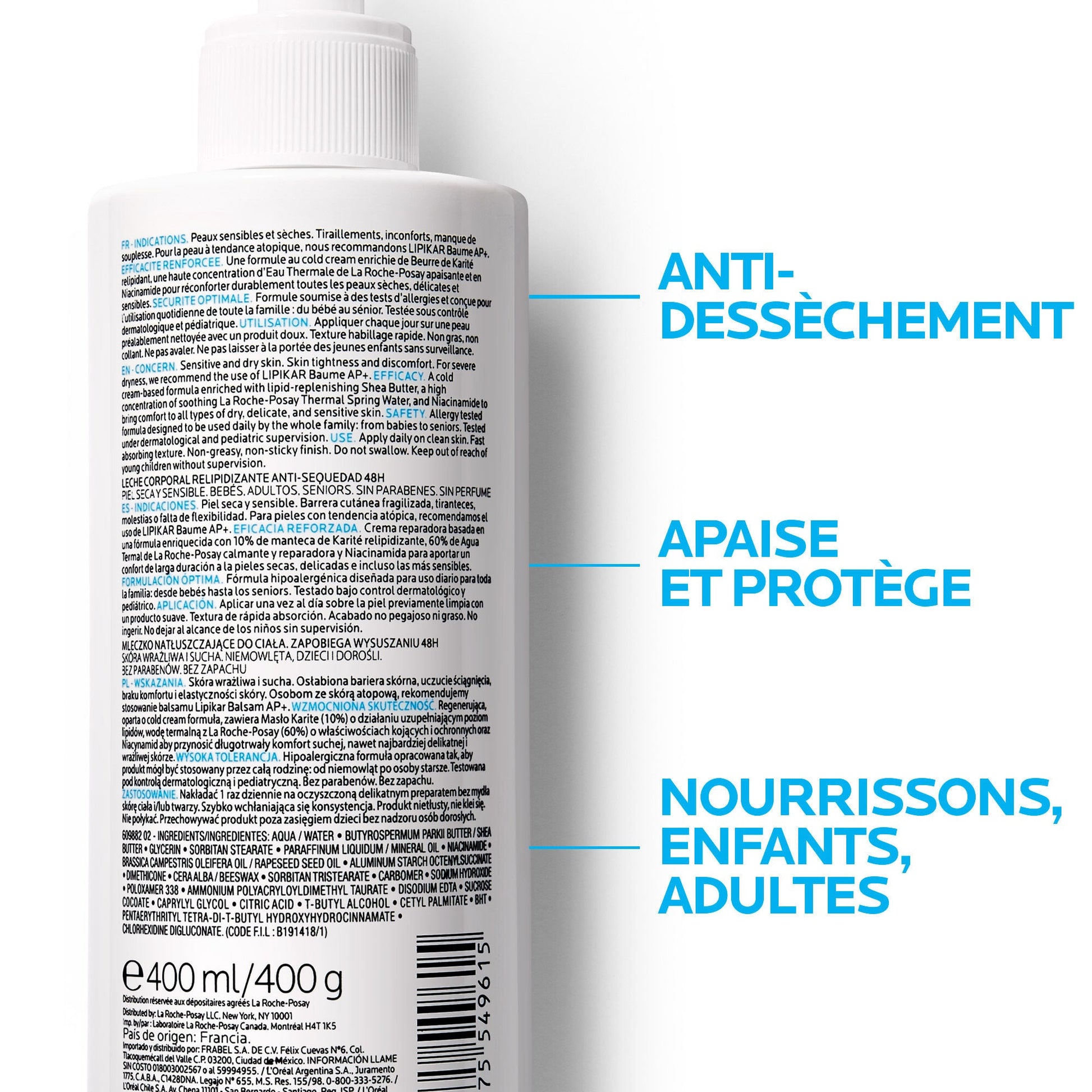 LIPIKAR LAIT HYDRATANT CORPS - 400 ml