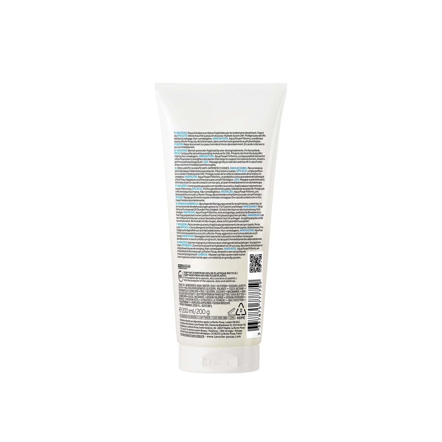 EFFACLAR H ISO-BIOME CRÈME LAVANTE HYDRATANTE APAISANTE - 200 ml