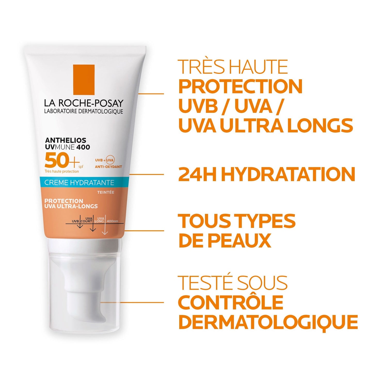 ANTHELIOS UVMUNE 400 CRÈME SOLAIRE PEAU SENSIBLE TEINTÉE SPF50+ - 50 ml